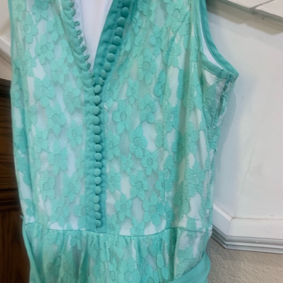 Button-down Aqua Lace Kensie Dress - Small - Picture 4 of 6
